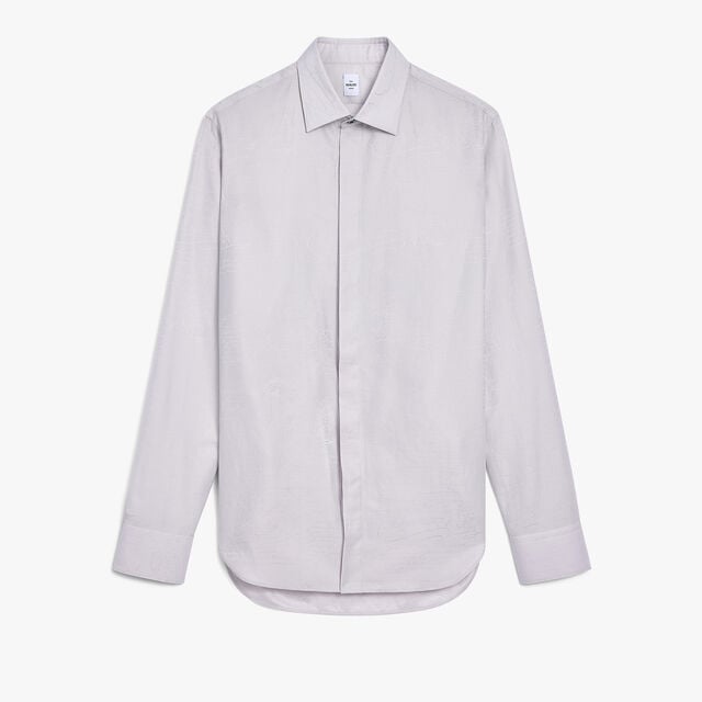 Andy Cotton Silk Scritto Shirt, ICY GREY, hi-res 1