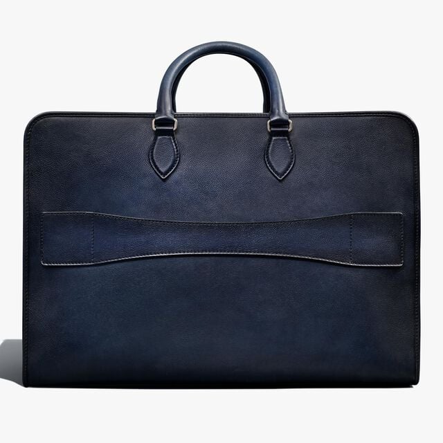 Overnight Scritto图纹皮革旅行袋, INDIGO DENIM, hi-res 3