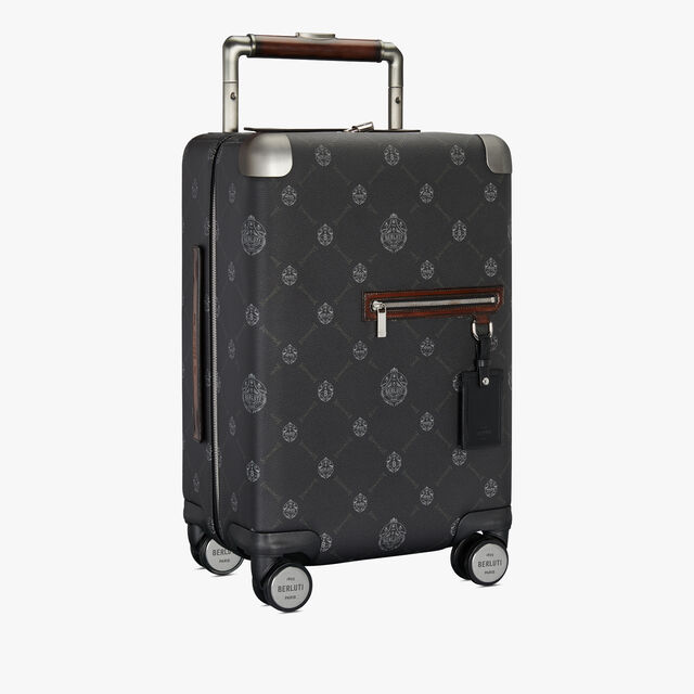 Formula 1005 Canvas and Leather Rolling Suitcase, BLACK + TDM INTENSO, hi-res 2