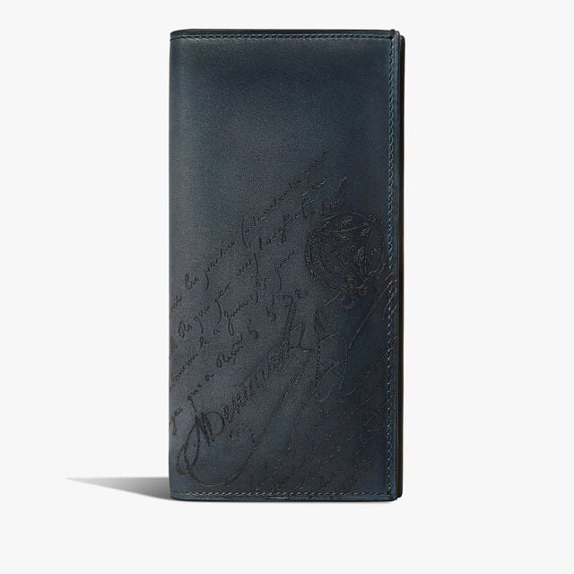Espace Scritto Leather Long Wallet, BLU MINERALE, hi-res 1