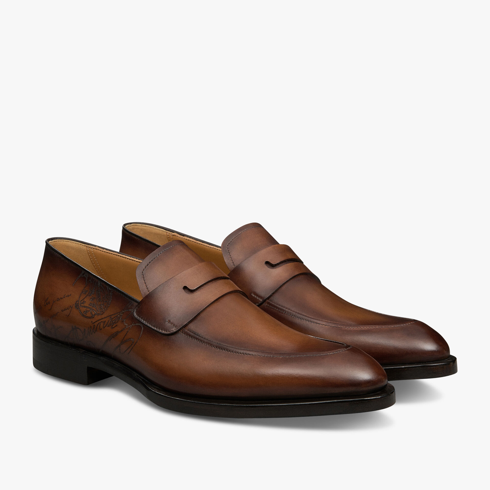 Equilibre Classic Scritto Leather Loafer, CACAO INTENSO, hi-res 2