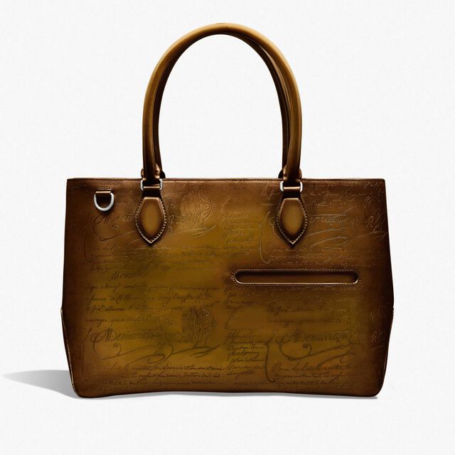 Toujours Mini Scritto Leather Tote Bag, JUNGLE GREEN, hi-res 1