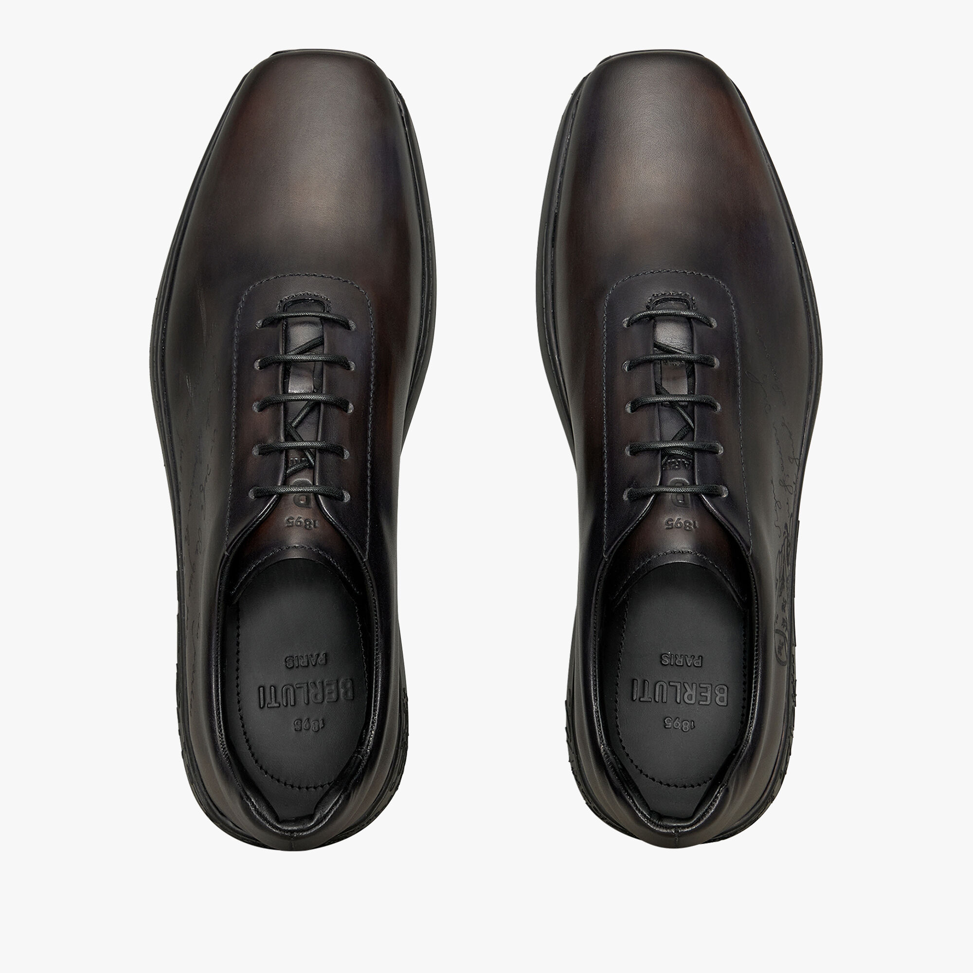Metropolitan Scritto Leather Oxford, CHARCOAL BROWN, hi-res 3