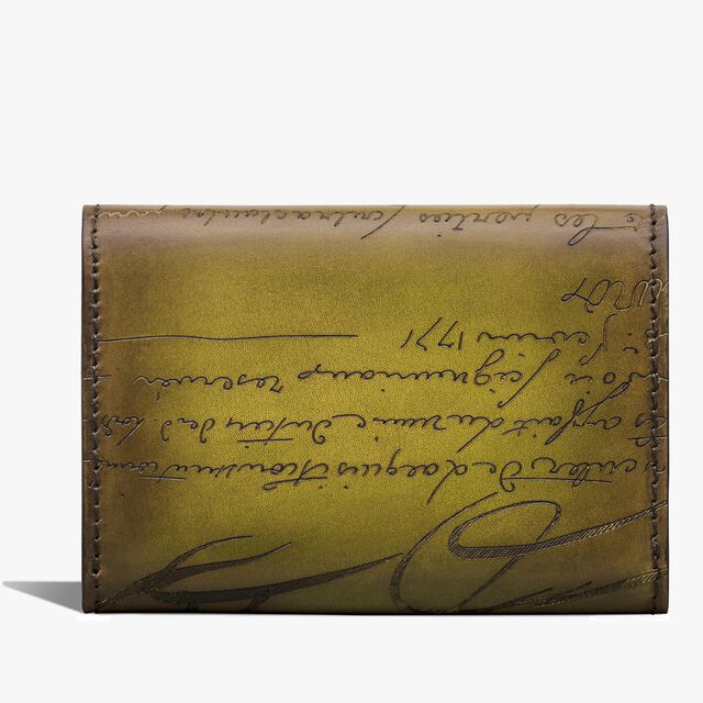 Imbuia Scritto Leather Card Holder, JUNGLE GREEN, hi-res 2