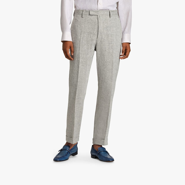 Linen Formal Trousers, LINEN / LIQUORICE, hi-res 2