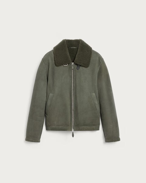 Shearling Blouson, Forest Green, hi-res