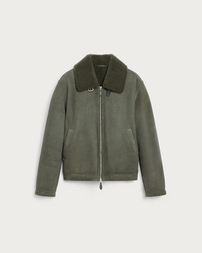 Shearling Blouson, Forest Green, hi-res