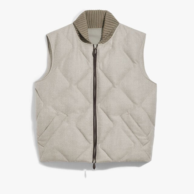 Wool Herringbone Gilet, TAUPE GREY, hi-res 1