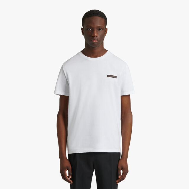 Leather Tab T-Shirt Slim Fit, BLANC OPTIQUE, hi-res 2