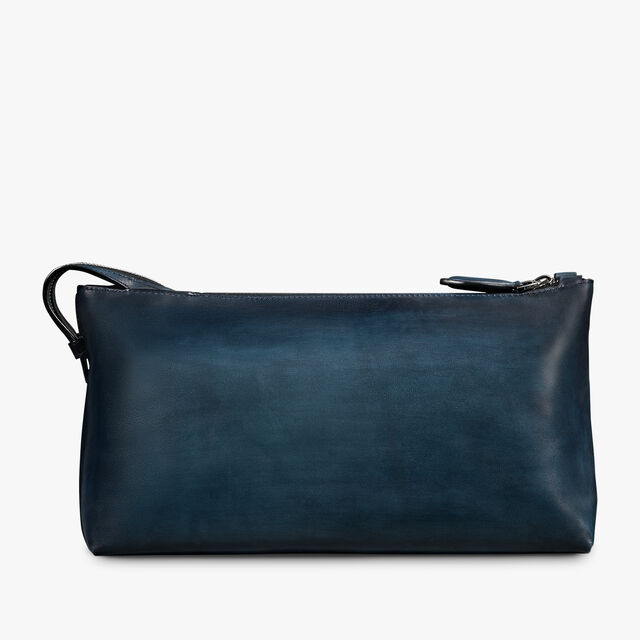 Ivy Scritto Leather Toiletry Pouch, STEEL BLUE, hi-res 2