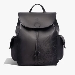 Horizon Scritto Leather Backpack, NERO GRIGIO, hi-res