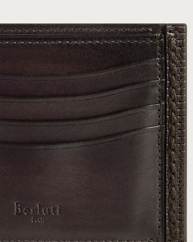 Makore Slim Luti Compact Wallet, Marrone & Nero, hi-res