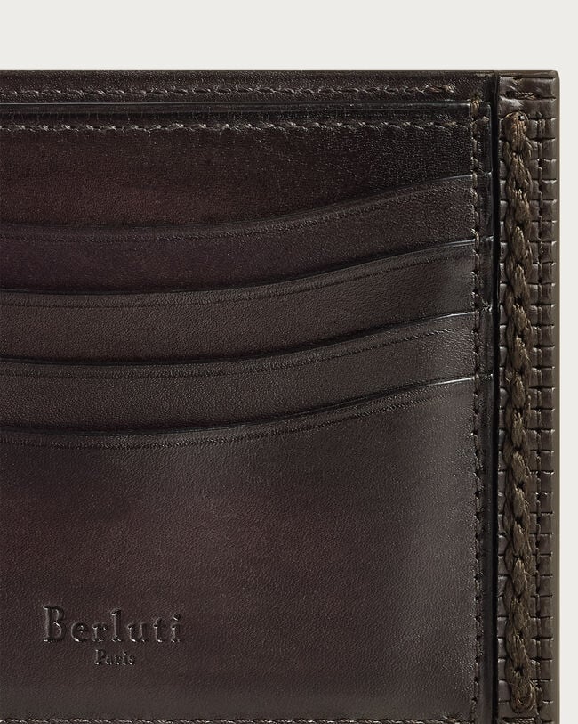 Makore Slim Luti Compact Wallet, Marrone & Nero, hi-res