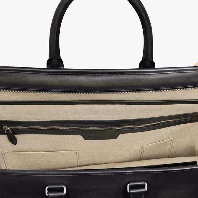 Deux Jours Leather Briefcase, NERO GRIGIO, hi-res 6