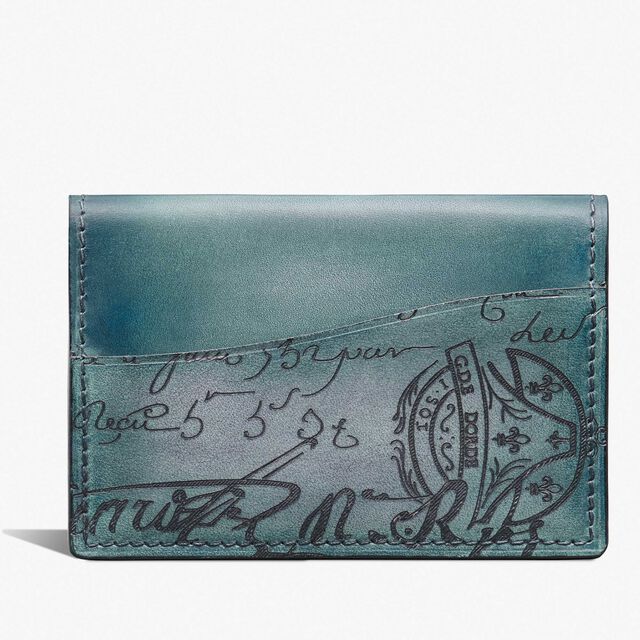 Porte-Cartes Imbuia Gradiant En Cuir Scritto, STONE DENIM, hi-res 1