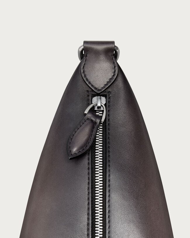 Toujours Soft Zipped Hobo XS Messenger, Charcoal, hi-res
