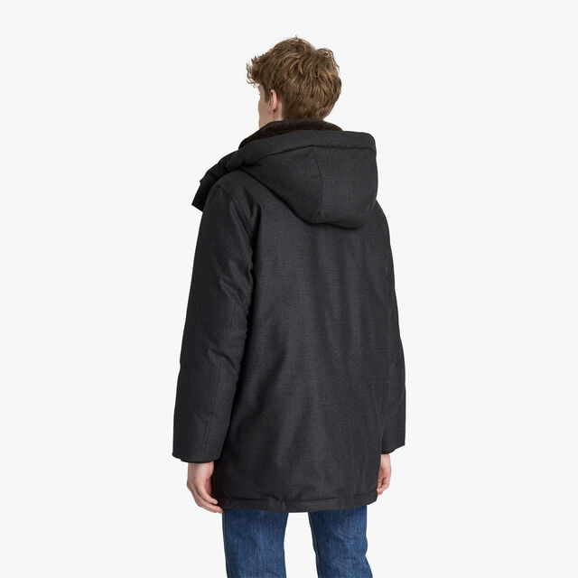 Down Parka With Shearling Hood, CARBON GREY, hi-res 3