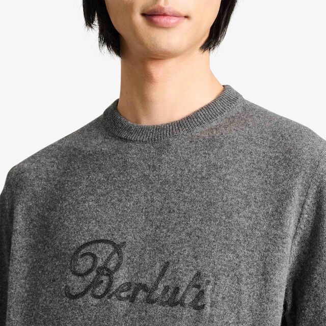 Cashmere Sweater With Thabor Embroidery, ANTHRACITE, hi-res 5