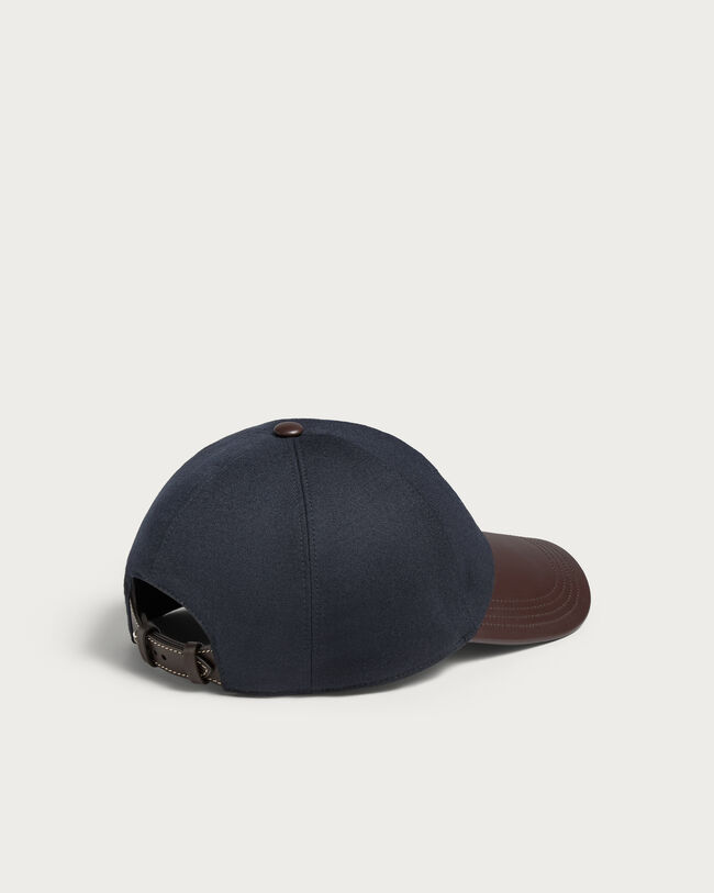 Scritto Cap with Leather Visor, Midnight Blue, hi-res