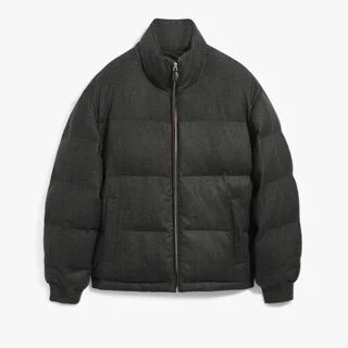 Wool Herringbone Puffer Jacket, MIDNIGHT GREY, hi-res