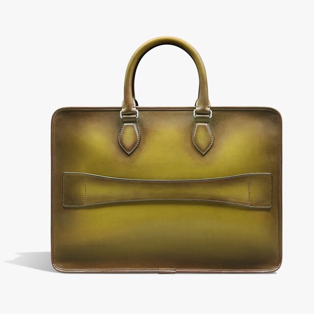 Un Jour Scritto Leather Briefcase, JUNGLE GREEN, hi-res 3