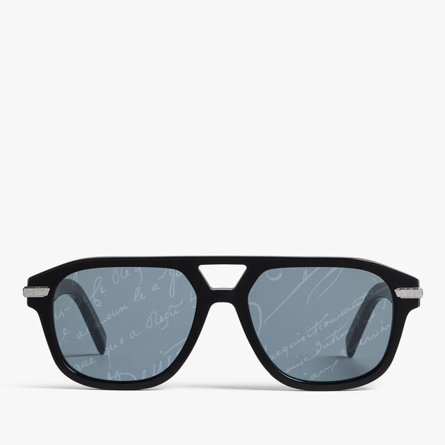 Flare Acetate Sunglasses, BLACK + GREY SCRITTO SILVER, hi-res 1
