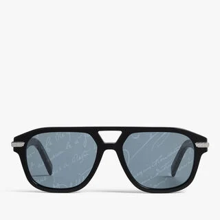 Flare Acetate Sunglasses, BLACK + GREY SCRITTO SILVER, hi-res