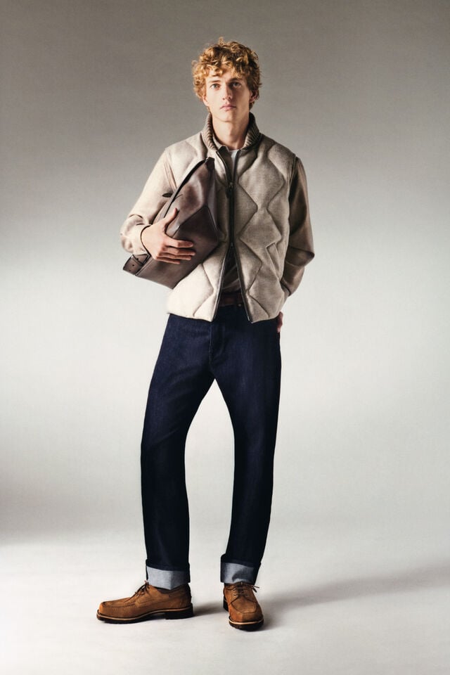 Straight Denim Pants, DARK INDIGO DENIM, hi-res 2
