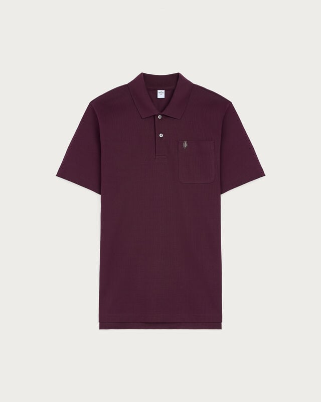 Polo avec D&eacute;tail en Cuir, Purple Grape, hi-res