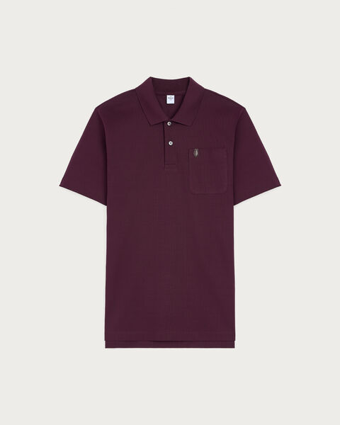 Polo avec D&eacute;tail en Cuir, Purple Grape, hi-res