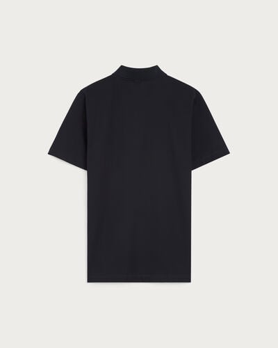 Polo avec D&eacute;tail en Cuir, Marine, hi-res