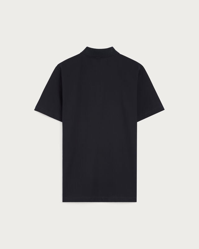 Leather Detail Polo, Marine, hi-res