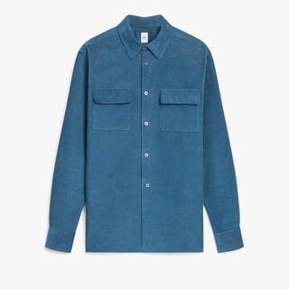Corduroy Casual Shirt, NILE BLUE, hi-res