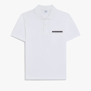 Leather Tab Pocket Polo, BLANC OPTIQUE, hi-res