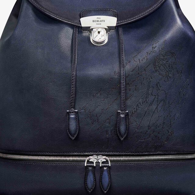 Escape Scritto Leather Backpack, INDIGO DENIM, hi-res 6