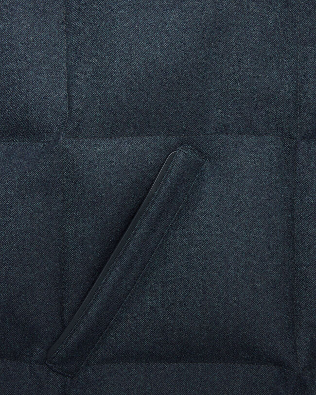 Puffer Gilet with Leather Details, Dark Lead, hi-res