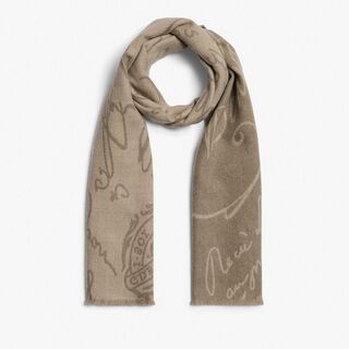 Wool Scritto Scarf, WARM BEIGE, hi-res