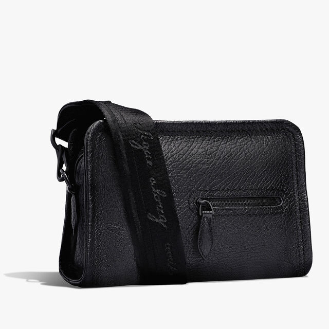 Journalier Xs Leather Messenger, DEEP BLACK, hi-res 2