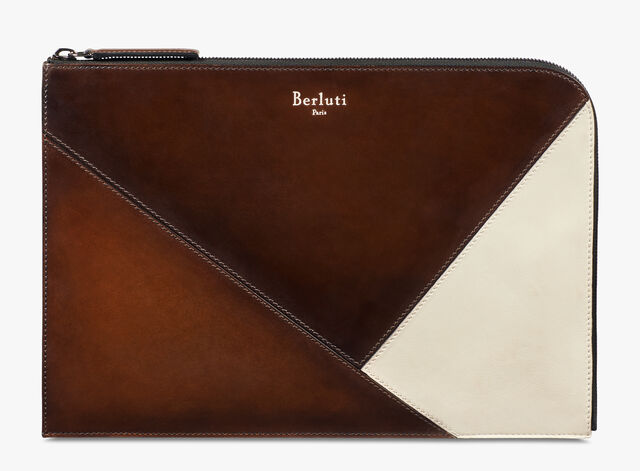 nino large patchwork venezia calf leather clutch berluti