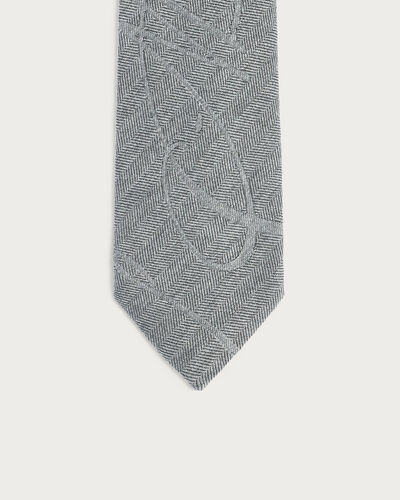 Giant Scritto Pattern Herringbone Tie, Charcoal, hi-res