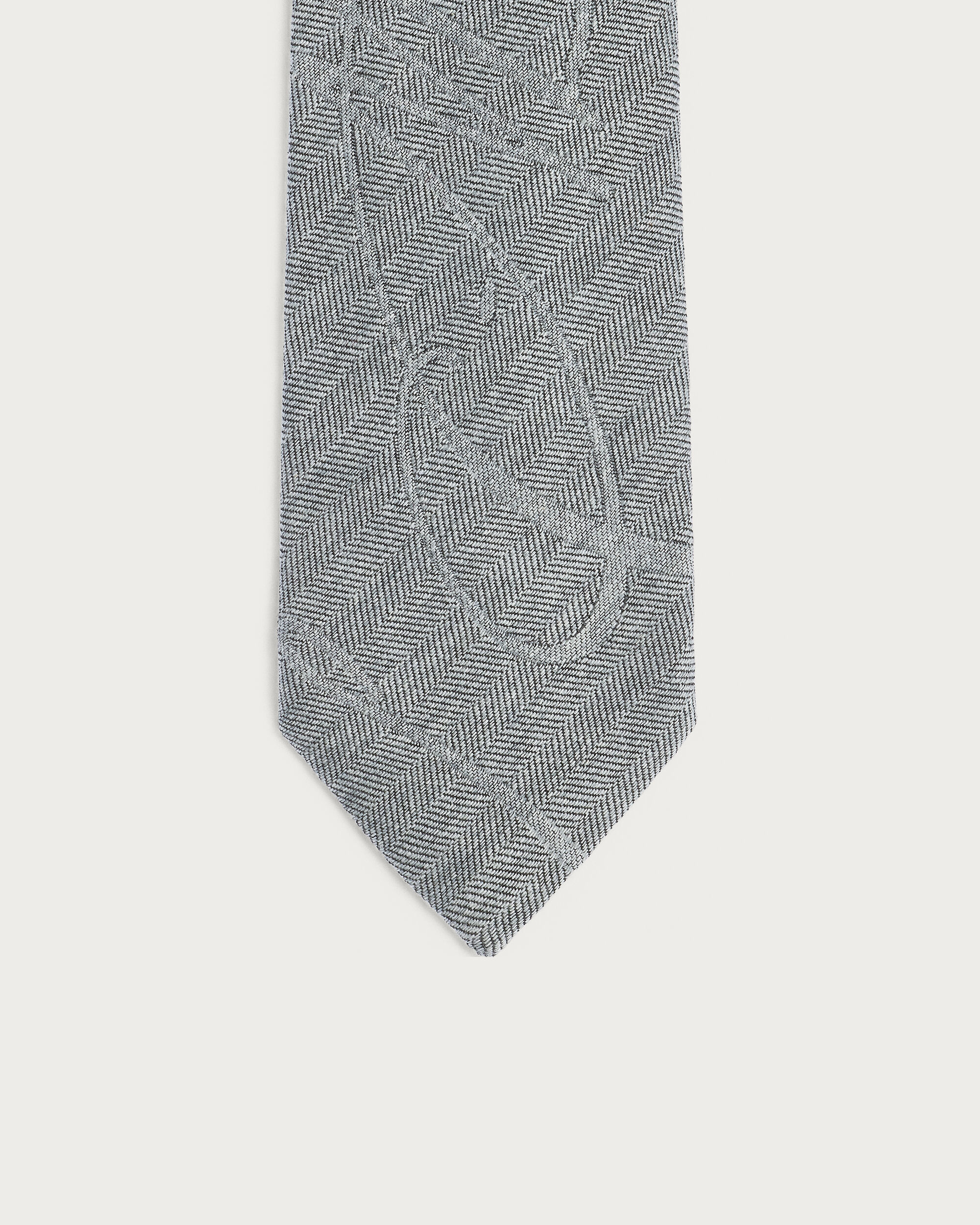 Giant Scritto Pattern Herringbone Tie, Charcoal, Image 1