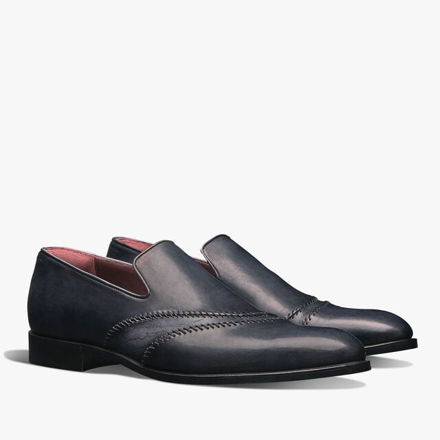 Rapiécé-Reprisé Scritto Leather Slipper, LUNA PIENA, hi-res 8