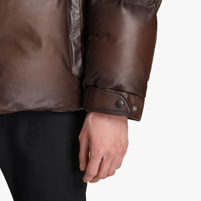Patina Leather Down Jacket, EQUINOX BROWN, hi-res 5