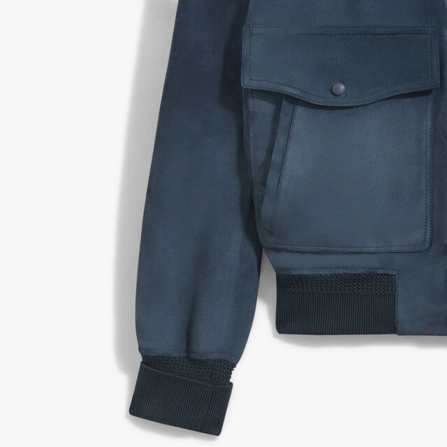 Suede Flight Jacket, DIM BLUE, hi-res 8
