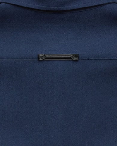 Aviator Shirt with B-Thabor Embroidery  and Leather Detail, Winter Blue & Valley Green, hi-res