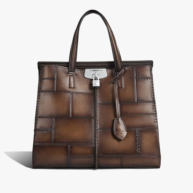 Luti 38 Leather Tote Bag, MARRONE INTENSO, hi-res 1