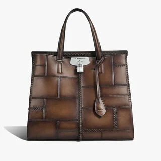 Luti 38 Leather Tote Bag, MARRONE INTENSO, hi-res