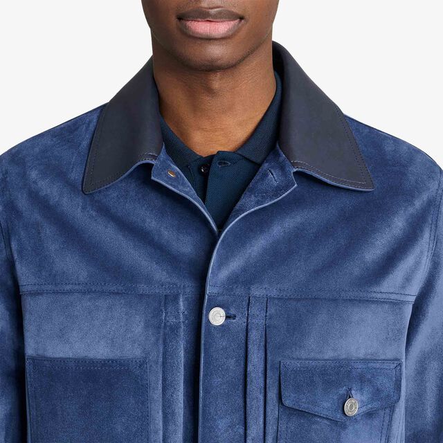 Suede Denim Jacket, ESSENTIAL BLUE, hi-res 6