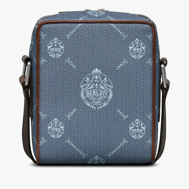 Miles Canvas and Leather Messenger, BLUE CHEVRON+CACAO INTENSO, hi-res 3