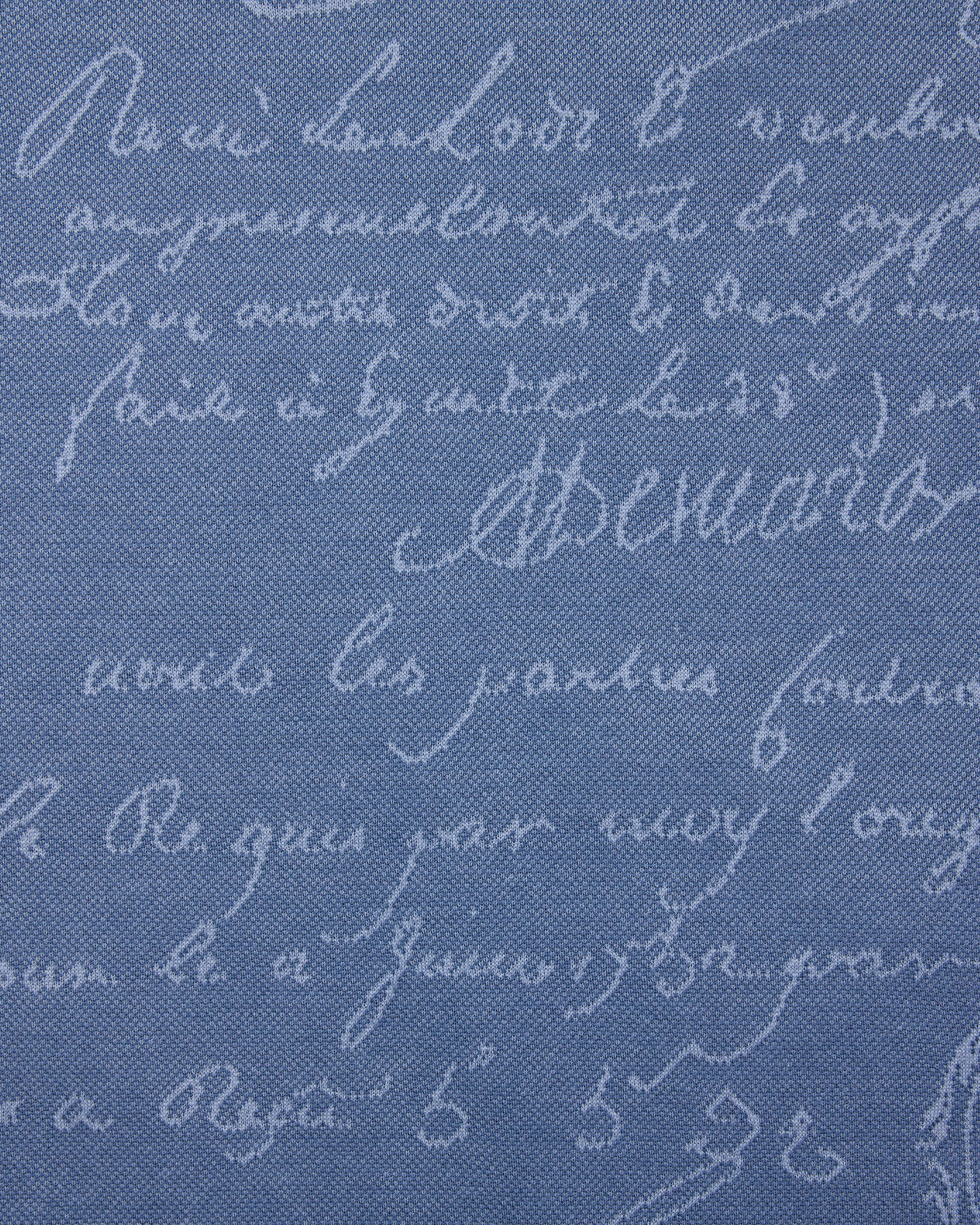 Scritto Pattern Piqu&eacute; Polo, Nile Blue, hi-res